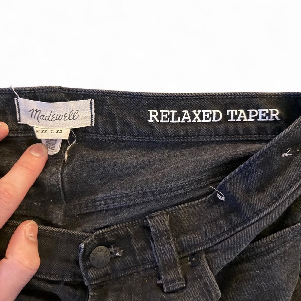 Madewell Black Relaxed Taper Jeans